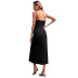 light mature V-neck split suspender dress Nihaostyles wholesale clothing vendor NSJM76032