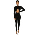 women s solid color cross-cut jumpsuit nihaostyles clothing wholesale NSLJ76040