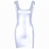 Solid Color Silver Slip Dress NSLJ76112