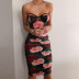 women s rose flower long-sleeved dress nihaostyles clothing wholesale NSLJ76152