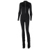 women s solid color long-sleeved tight-fitting jumpsuit nihaostyles clothing wholesale NSLJ76163