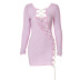 women s hollow chain stitching dress nihaostyles clothing wholesale NSLJ76181