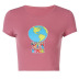 women s printing short-sleeved navel T-shirt nihaostyles clothing wholesale NSLJ76186
