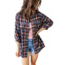women s houndstooth plaid long-sleeved shirt nihaostyles clothing wholesale NSKL76266