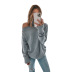 women s turtleneck strapless stitching sweater nihaostyles clothing wholesale NSKL76272