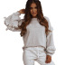 women s lace round neck long-sleeved sweatshirt nihaostyles clothing wholesale NSKL76279