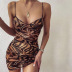 fashion V-neck slim printed dress wholesale Nihaostyles clothing vendor NSXPF71565