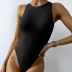 Solid Color Slim Hollow Halter Round Neck Bodysuit wholesale clothing vendor Nihaostyles NSXPF71598