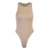 Solid Color Slim Hollow Halter Round Neck Bodysuit wholesale clothing vendor Nihaostyles NSXPF71598