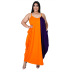 Ladies Color Combination Round Neck Sling Irregular Hem Dress nihaostyles clothing wholesale NSXPF71614