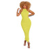 Pure Color Close-fitting Dress nihaostyles clothing wholesale NSXPF71625