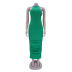 Pure Color Close-fitting Dress nihaostyles clothing wholesale NSXPF71625