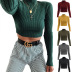 half high collar solid color long-sleeved knitted sweater Nihaostyles wholesale clothing vendor NSLDY76302