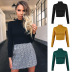half high collar solid color long-sleeved knitted sweater Nihaostyles wholesale clothing vendor NSLDY76302
