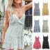 sling small floral v-neck dress Nihaostyles wholesale clothing vendor NSLDY76309