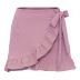 Falda con volantes de tela de burbujas con cremallera y cordones en color liso NSLDY76312
