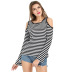 round neck strapless T-shirt Nihaostyles wholesale clothing vendor NSLDY76331