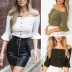 solid color button sleeve top Nihaostyles wholesale clothing vendor NSLDY76335