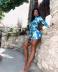 blue leaf print dress Nihaostyles wholesale clothing vendor NSOJS76415