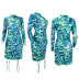 vestido con estampado de hojas azules vendedor de ropa al por mayor de Nihaostyles NSOJS76415