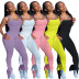 solid color halter pleated jumpsuit Nihaostyles wholesale clothing vendor NSOJS76424