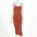 Pleated Long Suspender Dress NSHT76433