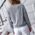 solid color bandage v-neck blouse loose long-sleeved t-shirt Nihaostyles wholesale clothing vendor NSDF76440