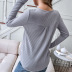 solid color round neck casual loose long-sleeved t-shirt Nihaostyles wholesale clothing vendor NSDF76443