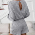 long-sleeved sweater two-piece new solid color clothing set Nihaostyles wholesale clothing vendor NSDF76444