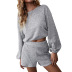 long-sleeved sweater two-piece new solid color clothing set Nihaostyles wholesale clothing vendor NSDF76444