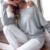 long-sleeved round neck loose t-shirt Nihaostyles wholesale clothing vendor NSDF76450