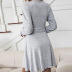 v-neck long-sleeved irregular loose dress Nihaostyles wholesale clothing vendor NSDF76452