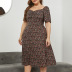 plus size square collar waist split long dress Nihaostyles wholesale clothing vendor NSCX76467