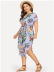 plus size short-sleeved belt striped thin V-neck dress Nihaostyles wholesale clothing vendor NSCX76468