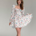 retro floral puff sleeves fold lace dress Nihaostyles wholesale clothing vendor NSMI76479