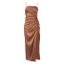women s halter lace-up slit pleated strap dress nihaostyles clothing wholesale NSMI76487