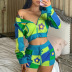 women s floral print stitching hoodie and lace-up shorts suit nihaostyles clothing wholesale NSRUI76533
