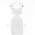 halter cut-out chest wrap short dress Nihaostyles wholesale clothing vendor NSFD76550