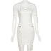 short-sleeved V-neck straps slim waist dress Nihaostyles wholesale clothing vendor NSDLS76561