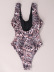 print leopard print sexy hollow double shoulder strap one-piece swimsuit Nihaostyles wholesale clothing vendor NSDYS76567