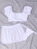 solid color bow tie short-sleeved swimsuit three-piece set Nihaostyles wholesale clothing vendor NSDYS76578