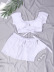 solid color bow tie short-sleeved swimsuit three-piece set Nihaostyles wholesale clothing vendor NSDYS76578