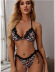 leopard print black lace halter bikini Nihaostyles wholesale clothing vendor NSDYS76580
