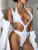 solid color hollow irregular backless swimsuit set Nihaostyles wholesale clothing vendor NSDYS76585
