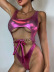 PU leather hollow belt tight one-piece swimsuit Nihaostyles wholesale clothing vendor NSDYS76588