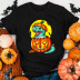 Halloween cartoon dinosaur pumpkin print short-sleeved T-shirt nihaostyles clothing wholesale NSYAY76960