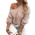 women s twist V-neck pullover long-sleeved sweater nihaostyles clothing wholesale NSBY76597