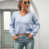 women s loose V-neck pullover long-sleeved twist sweater nihaostyles clothing wholesale NSBY76603