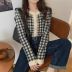plaid long-sleeved knit cardigan nihaostyles clothing wholesale NSBY76615