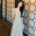 long waist thin floral dress Nihaostyles wholesale clothing vendor NSFYF76630